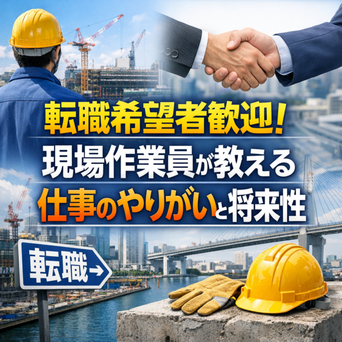 転職希望者歓迎！現場作業員が教える仕事のやりがいと将来性