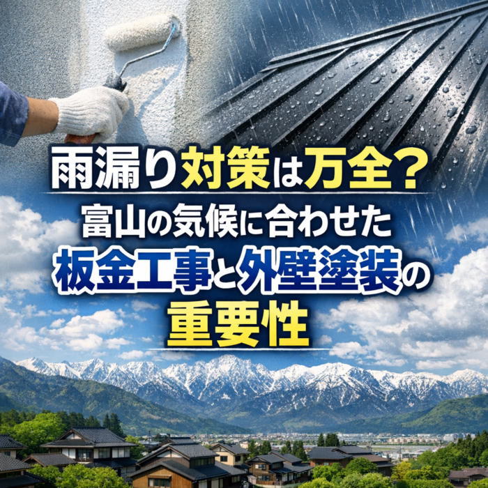 雨漏り対策は万全？富山の気候に合わせた板金工事と外壁塗装の重要性