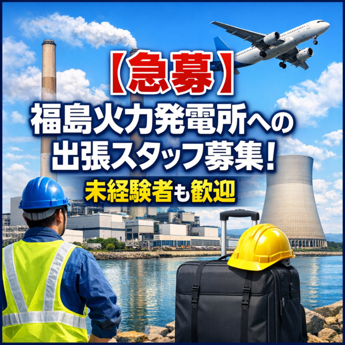 【急募】福島火力発電所への出張スタッフ募集！未経験者も歓迎