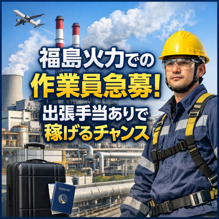 福島火力での作業員急募！出張手当ありで稼げるチャンス