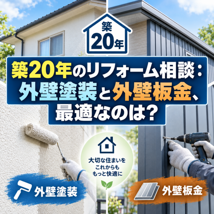 築20年のリフォーム相談：外壁塗装と外壁板金、最適なのは？