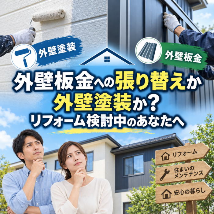 外壁板金への張り替えか外壁塗装か？リフォーム検討中のあなたへ